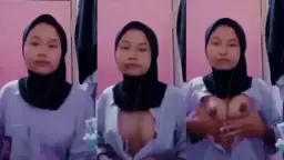 VCS Hijab Daun Masih Muda Sange Remes Toket Video by KingBokep