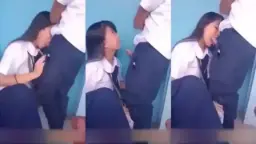 Pelajar Daun Masih Muda Nyepong Di Sekolahan